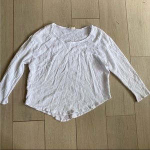 Zulu & Zephyr White Ling Sleeve Knit Top Small